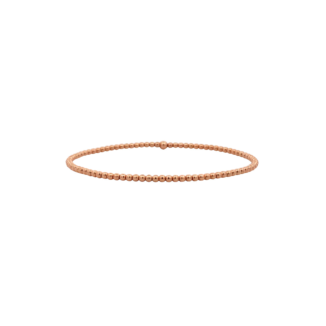 Karen Lazar Stretch 2mm Rose Gold Filled Beaded Bracelet Size 6