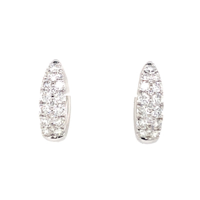 Tapered Diamond Huggies in White Gold by Simon G