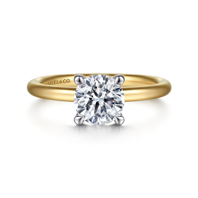 Diamond Solitaire in Two-Tone Gold by Gabriel & Co.