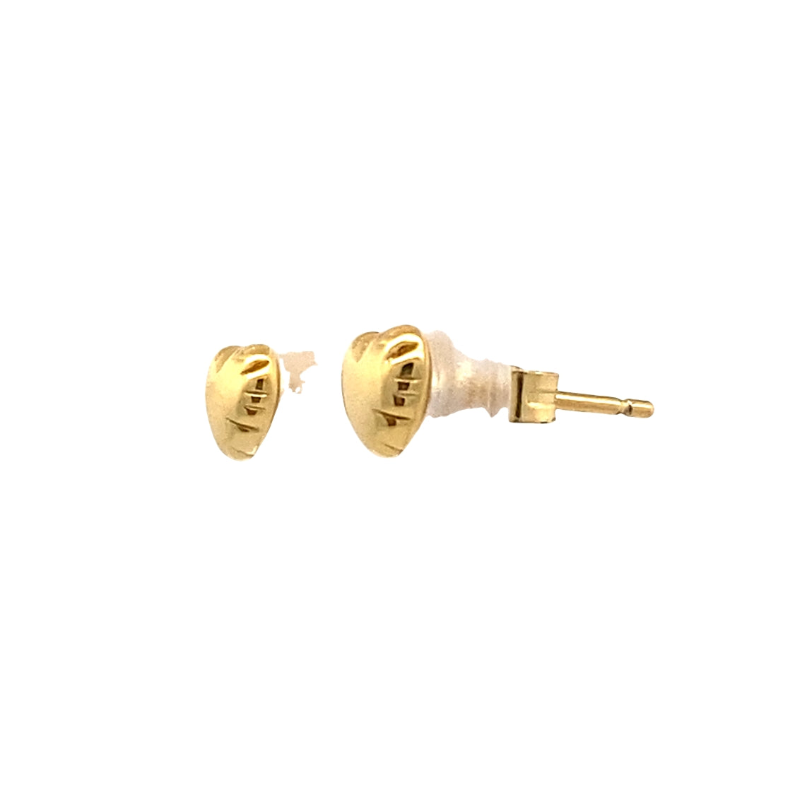 Petite Puffy Heart Studs in Silver with Yellow Gold Plating by Ania HAie