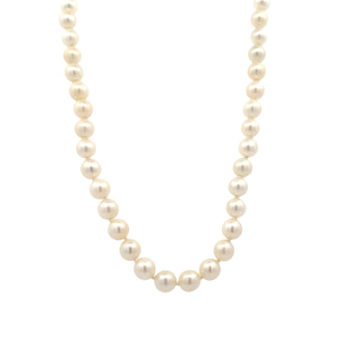 ESTATE Cultured Pearl Necklace in White Gold
