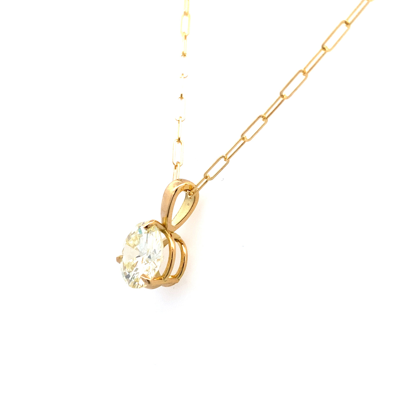 Diamond Solitaire Pendant in Yellow Gold by B&C