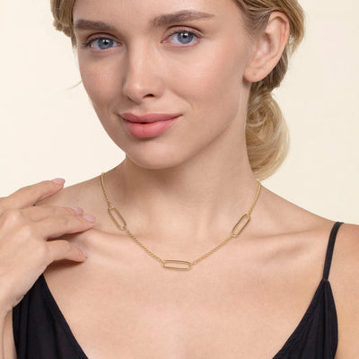 Bujukan Station Necklace in Yellow Gold by Gabriel & Co.