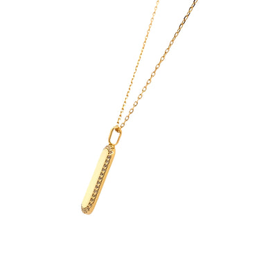 CZ Dog Tag Pendant in Silver with Yellow Gold Plating by Ania Haie