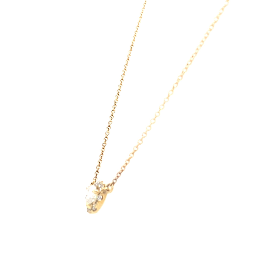 Diamond Pear-shaped Necklace in Yellow Gold by B&C
