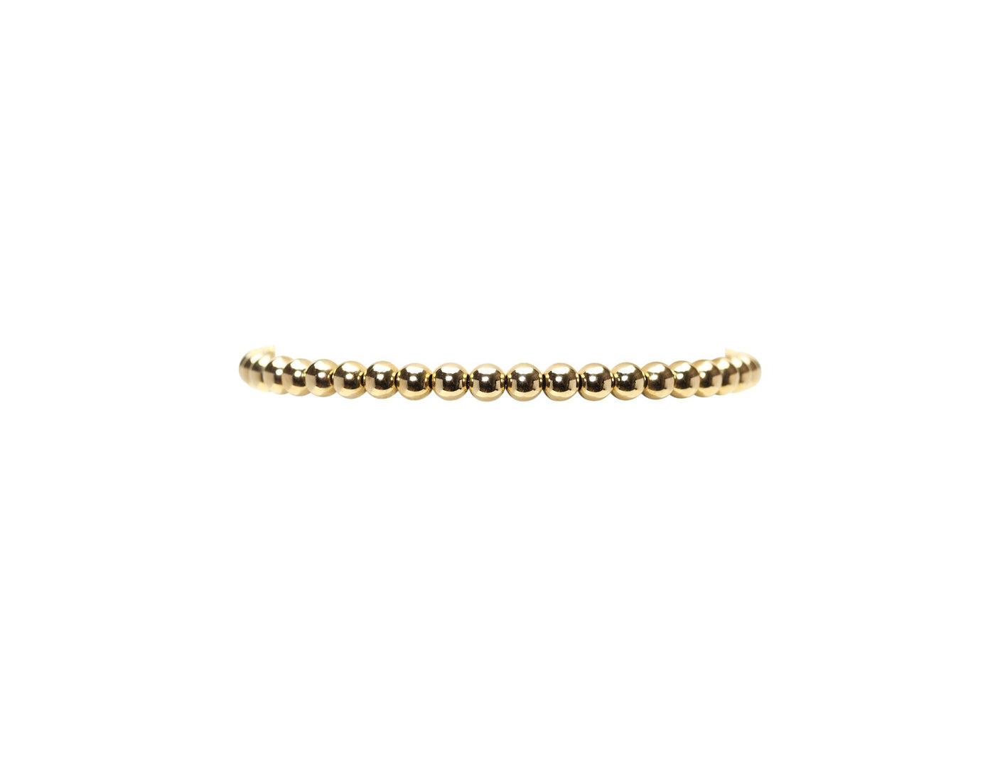 Karen Lazar Stretch 4mm Yellow Gold Filled Beaded Bracelet Size 6.5