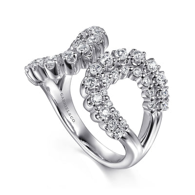 14K White Gold .72CTW Diamond Wide Band, Size 6 by Gabriel & Co. Lusso