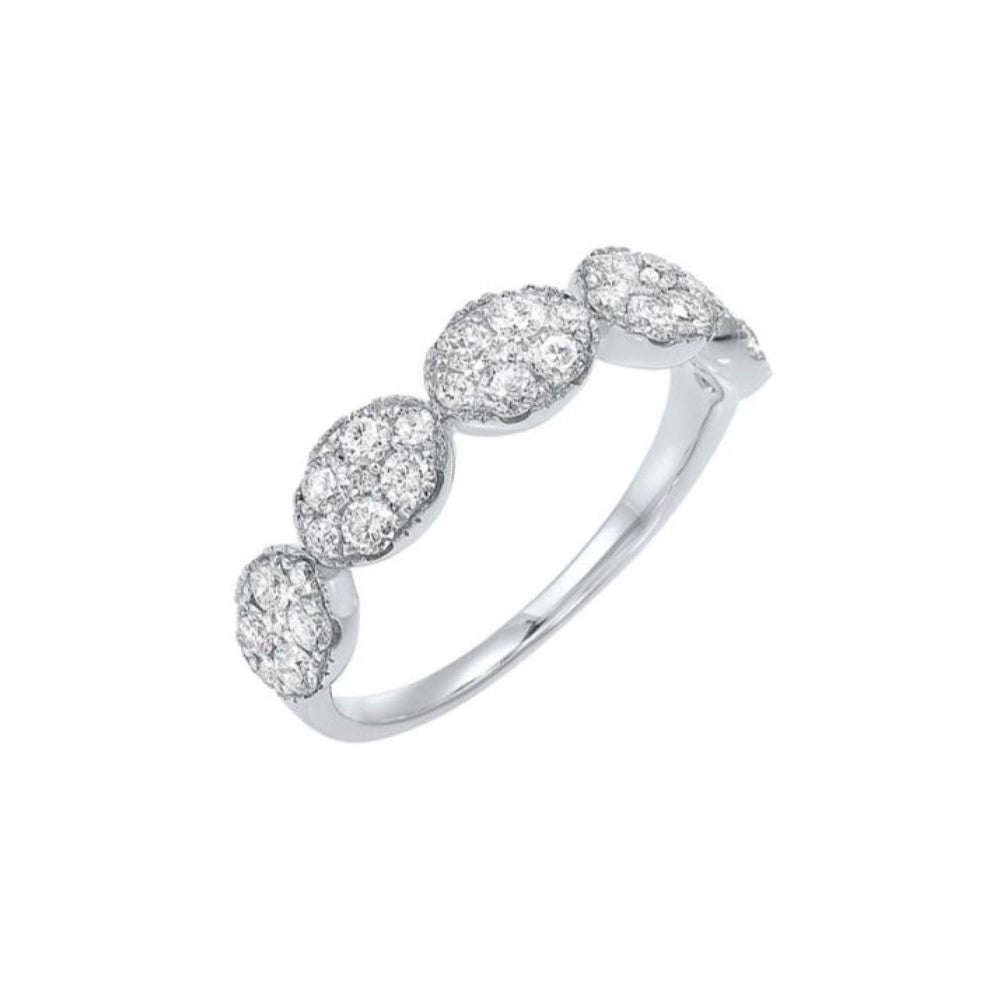 Diamond Cluster Ladies Ring in White Gold