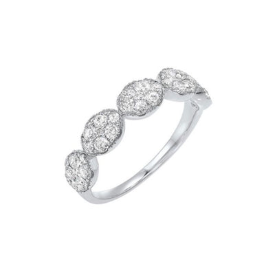 Diamond Cluster Ladies Ring in White Gold