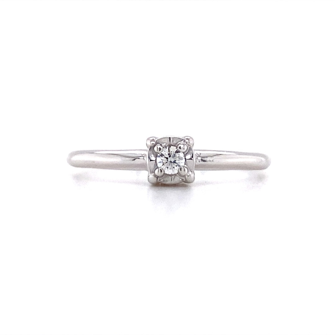 Diamond Illusion Promise Ring in White Gold by B&C