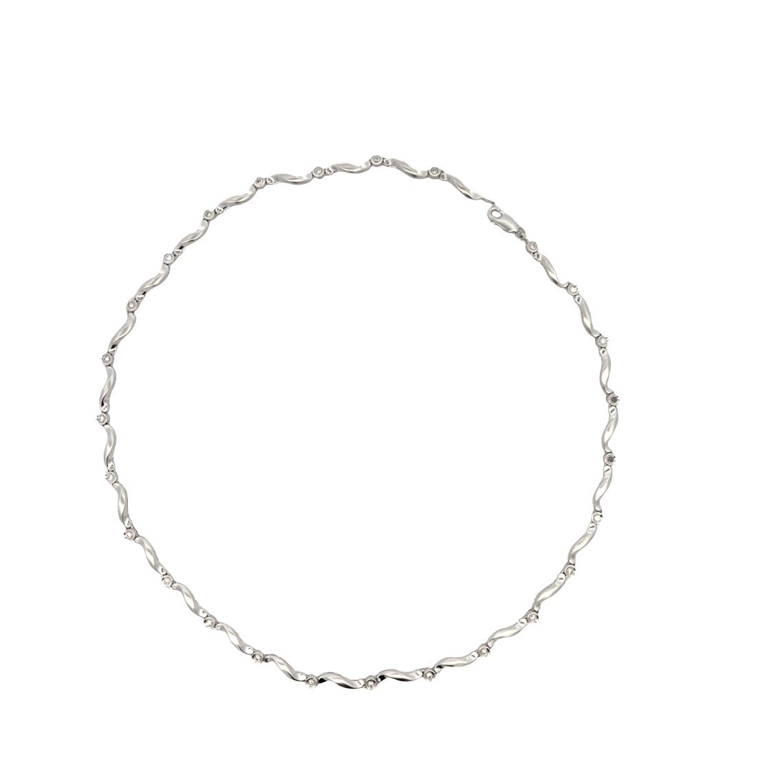 ESTATE Diamond Station Necklace in White Gold