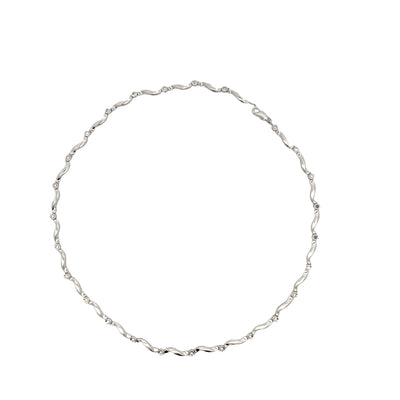 ESTATE Diamond Station Necklace in White Gold