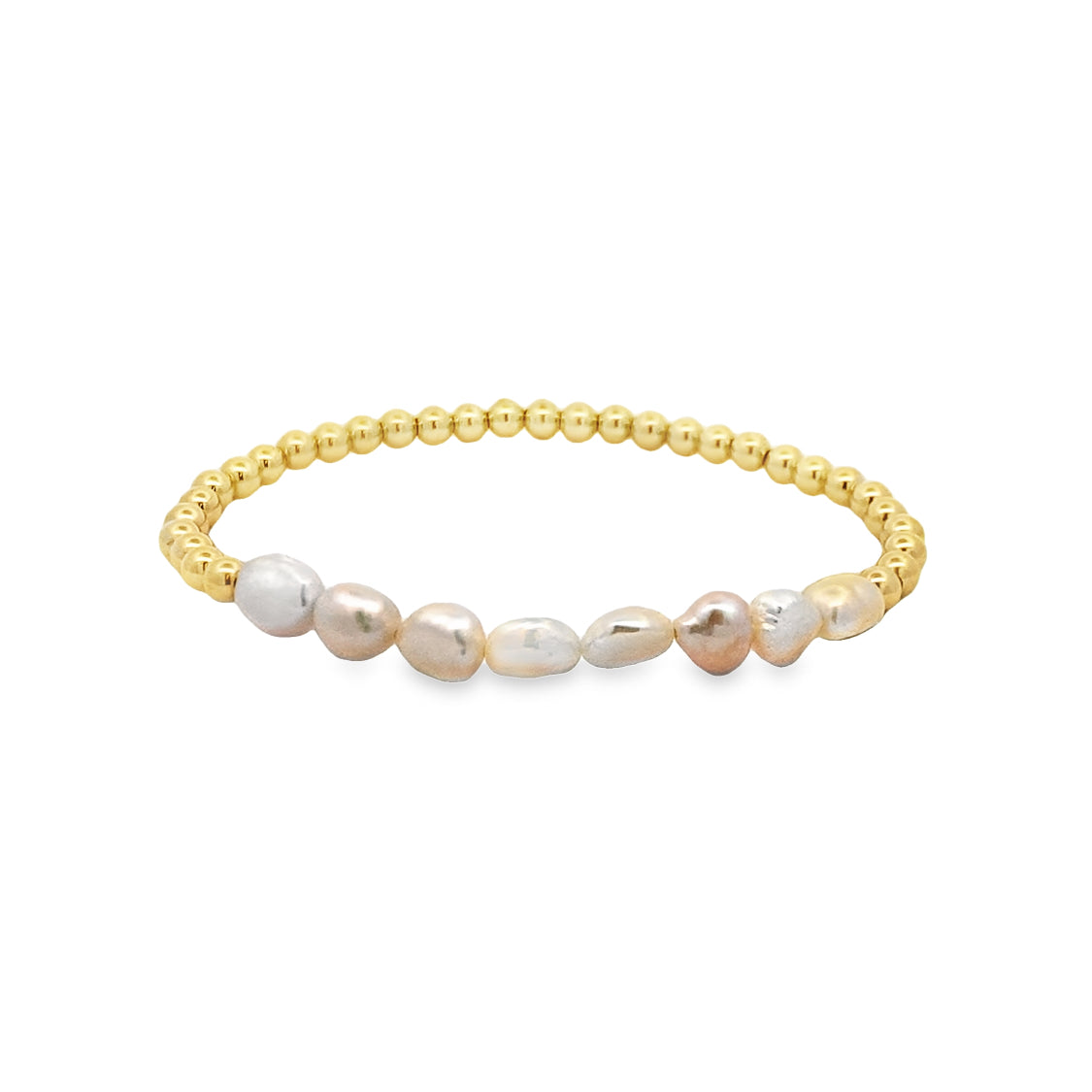 Baroque Pearl Bracelet in Silver with Gold Plating by Karen Lazar