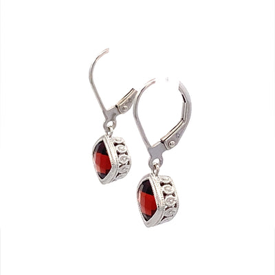 14 Karat Garnet Drop Gemstone Earrings TEA3817CGA