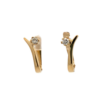ESTATE Onyx Inlay Studs in Yellow Gold