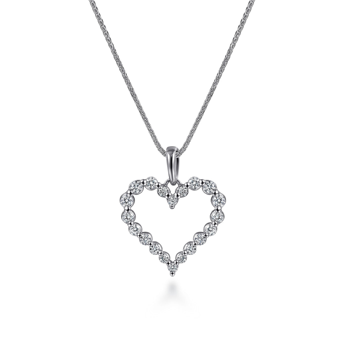 Diamond Heart Pendant in White Gold by Gabriel & Co.
