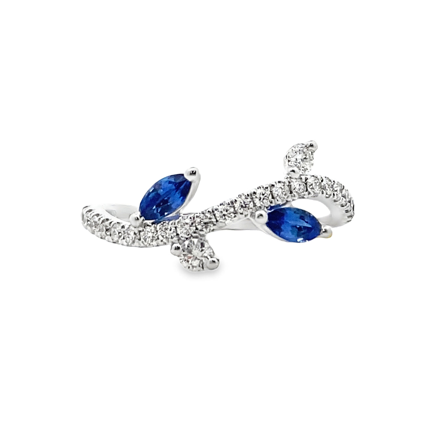Sapphire and Diamnd Band in 14K White Gold by Gabriel & Co.