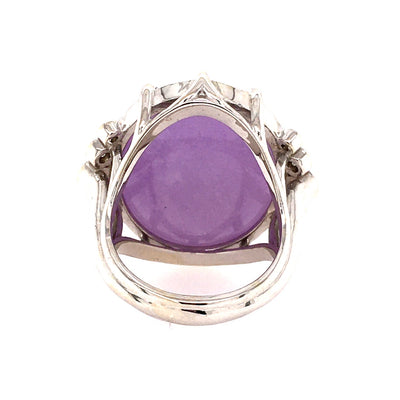 Brian's Vault 18 Karat Vintage Inspired Natural Lavender Jade Ring