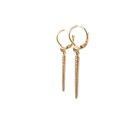 Diamond Peek a Boo Spike Earrings in Yellow Gold by Gabriel & Co.
