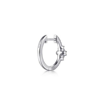 14K White Gold Diamond Cluster Hoop Earrings 0.25CTW by Gabriel & Co.
