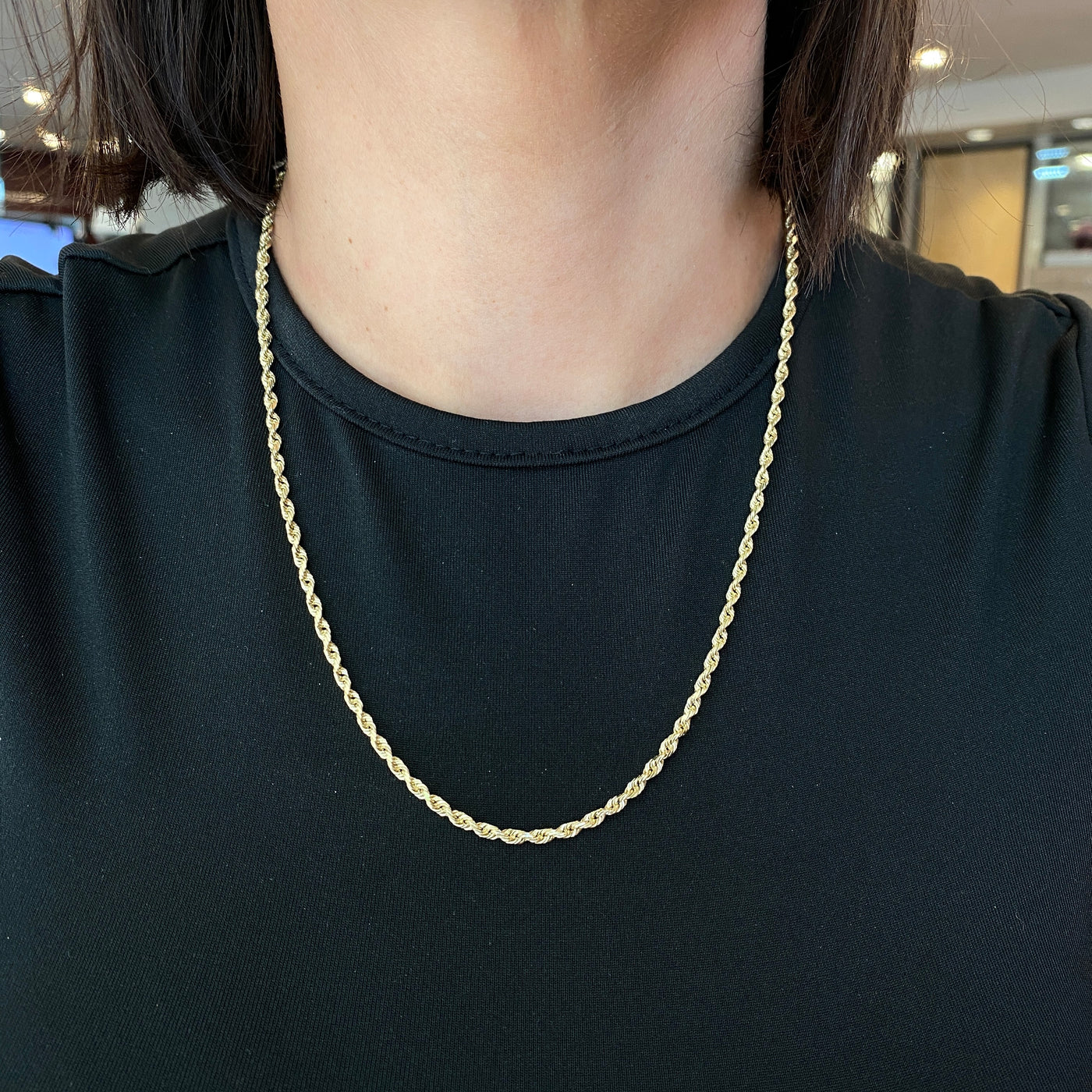 ESTATE 20" D/C Rope Chain in Yellow Gold