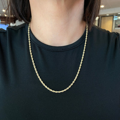 ESTATE 20" D/C Rope Chain in Yellow Gold