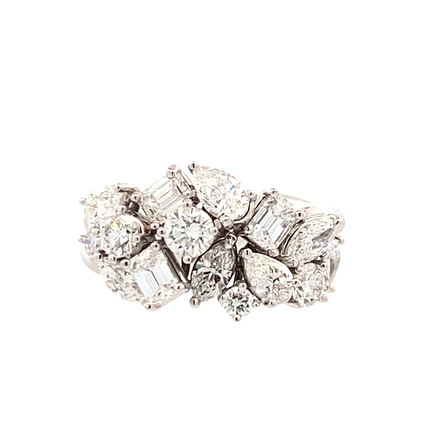 Diamond Cluster Ring in White Gold by Simon G