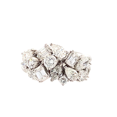 Diamond Cluster Ring in White Gold by Simon G