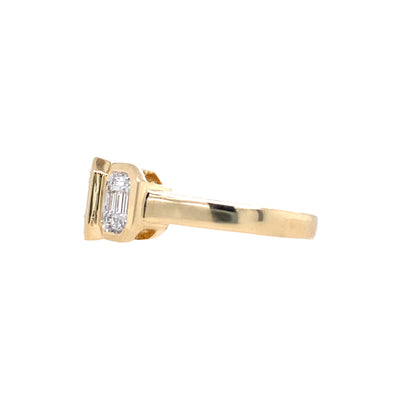 Three Stone DIamond Mosaic Ring in Yellow Gold by Allison Kaufman