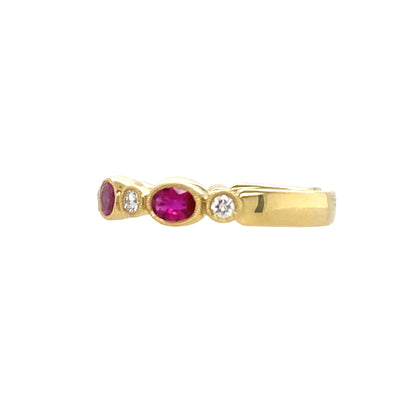 Ruby & Diamond Contemporary Style Band  in Yellow Gold by Simon G