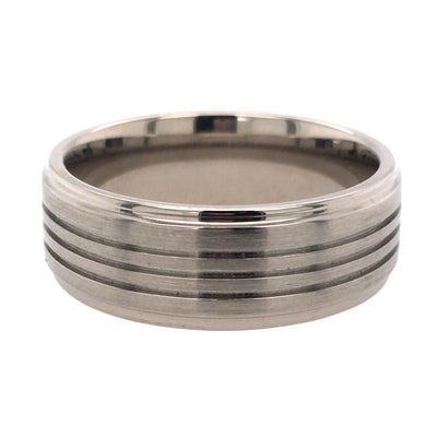 Fancy 8mm Wedding Band in Titanium