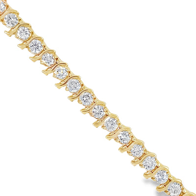 ESTATE Diamond Tennis Bracelet in Yellow Gold