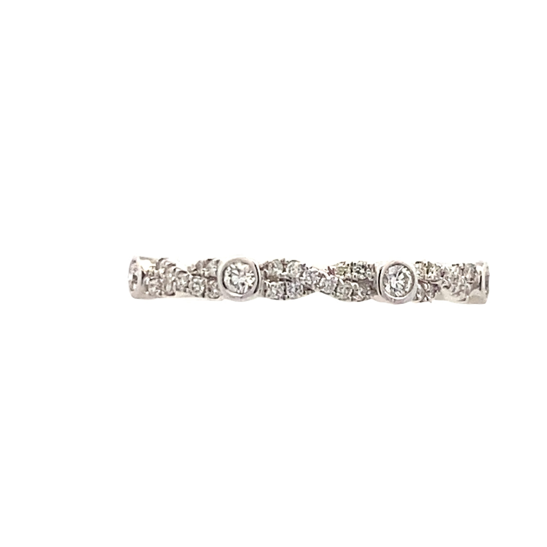 Patterned Diamond Band in White Gold by Fana