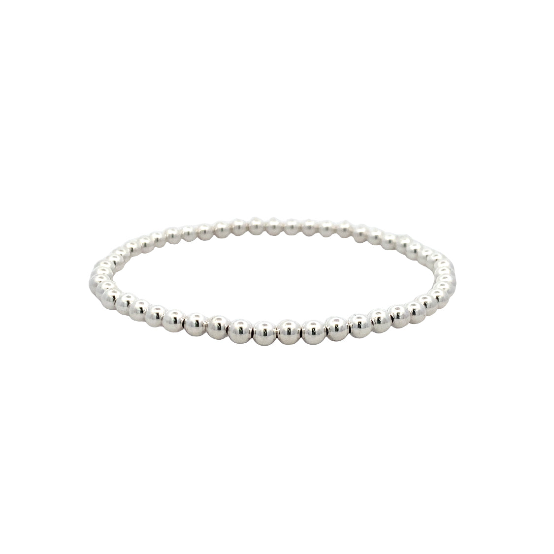 4mm Stretch Beaded Bracelet in Silver by Karen lazar