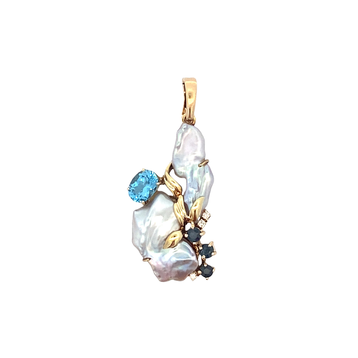 ESTATE Multi Gemstone Enhancer in Yellowo Gold