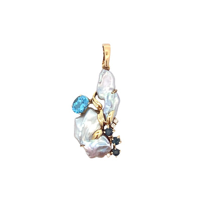 ESTATE Multi Gemstone Enhancer in Yellowo Gold