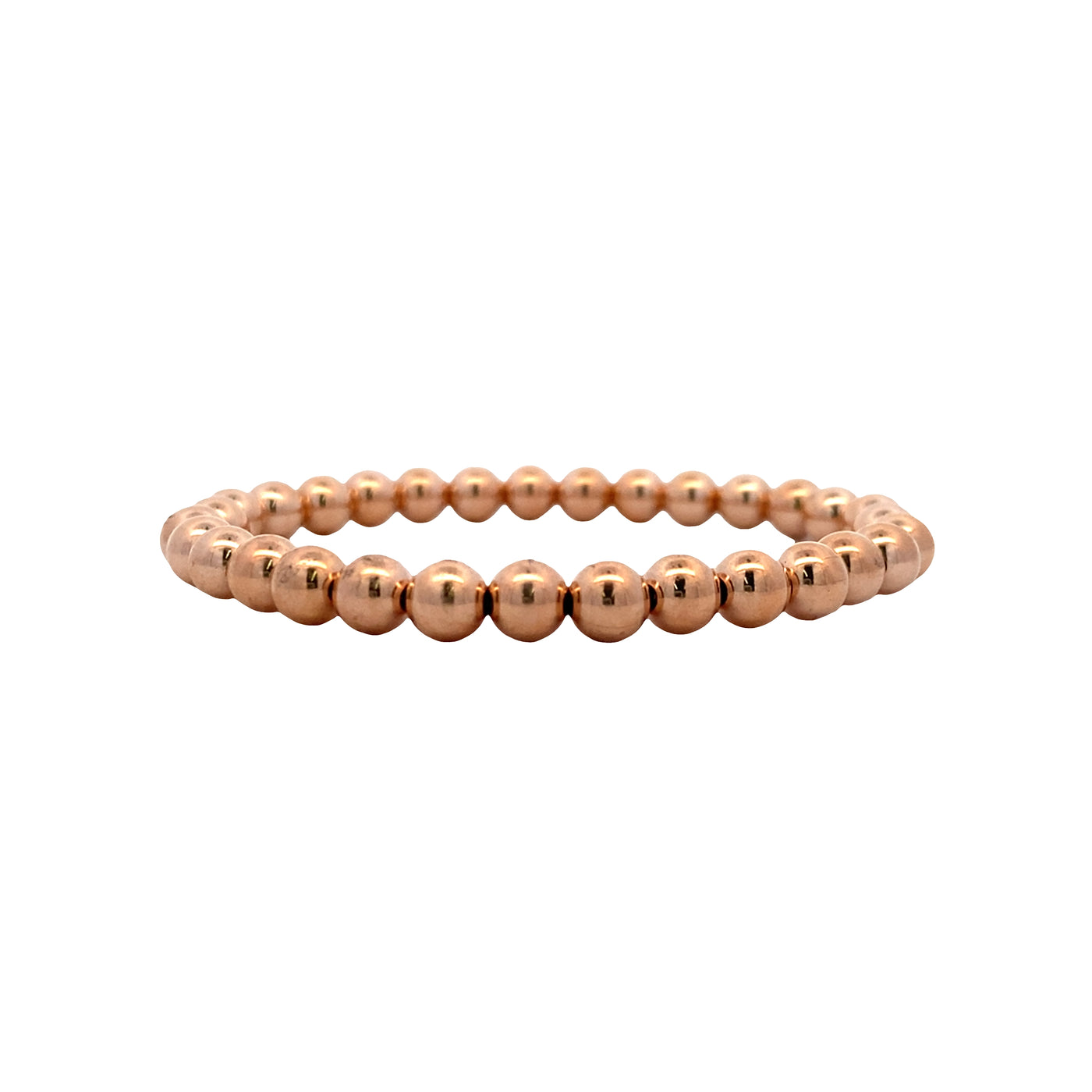 Expandable Beaded Bracelet in Sterling SIlver with Rose Gold Plating by Karen Lazar