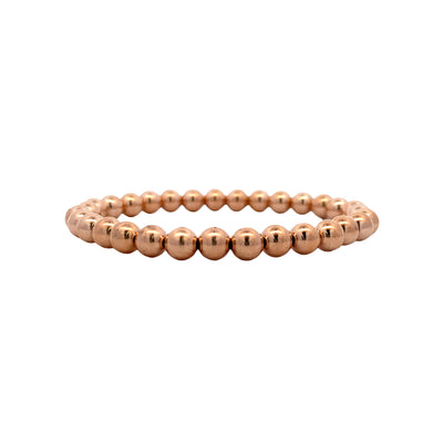 Expandable Beaded Bracelet in Sterling SIlver with Rose Gold Plating by Karen Lazar