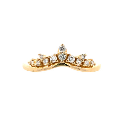 Curved Diamond Band in Yellow Gold by Allison Kaufman