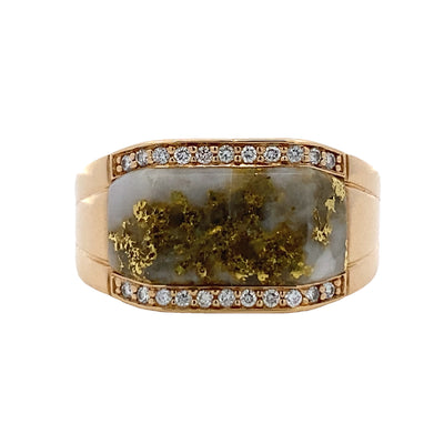Estate Kabana Inlay Ring in Yellow Gold