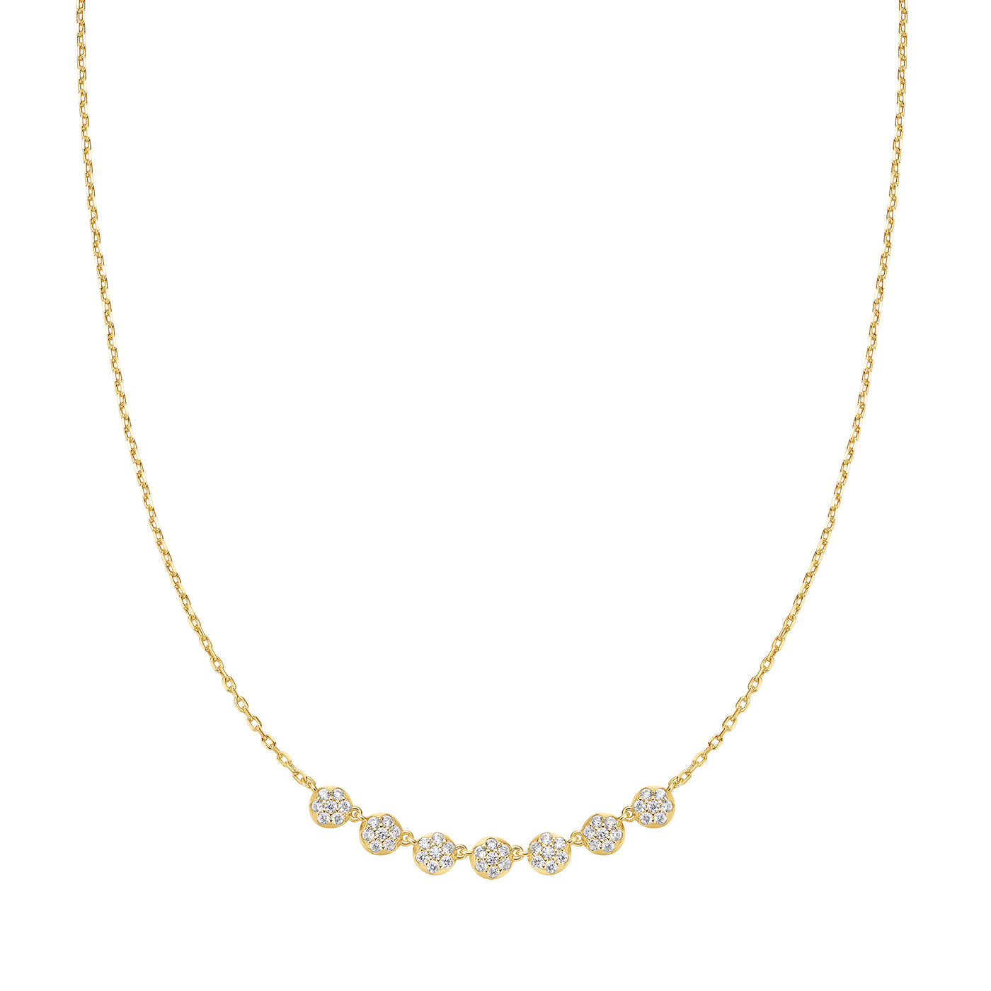 Pave Beaded Chain Necklace in Yellow Gold by Ania Haie