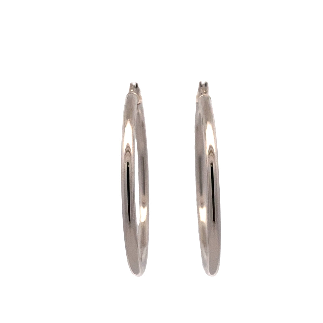 Large Tube Hoops in Silver