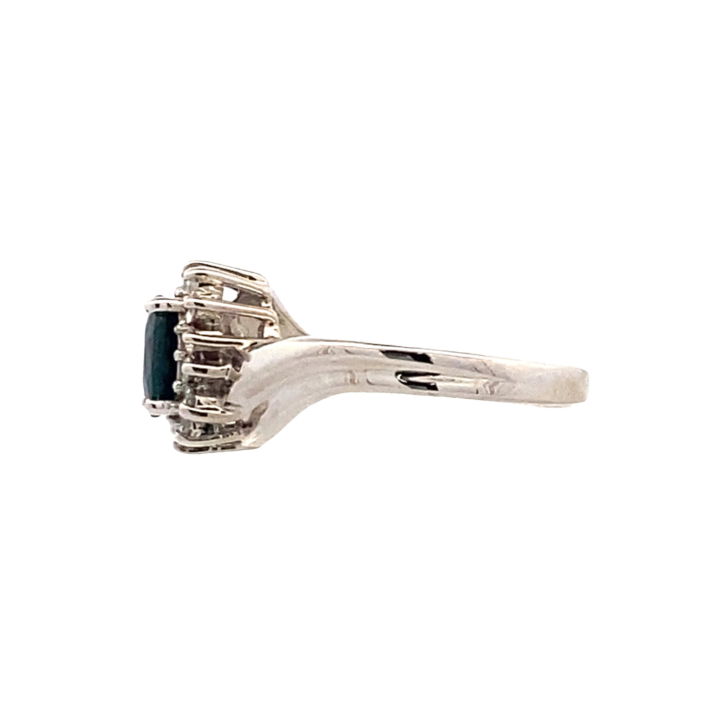 ESTATE Sapphire and Diamond Ring in White Gold