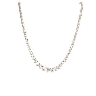Lab Grown Graduating Diamond Line Necklace in White Gold