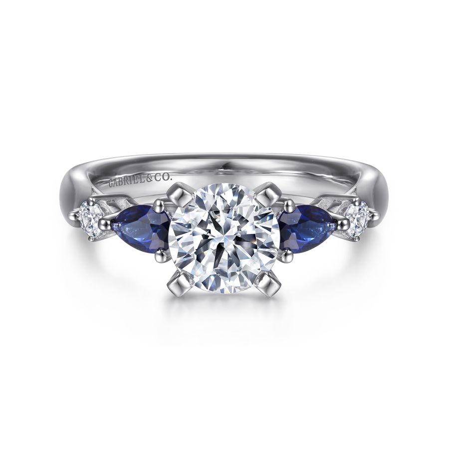 Gabriel & Co. 14 Karat Side Stones Pear Diamond Engagement Ring ER6002W44SA