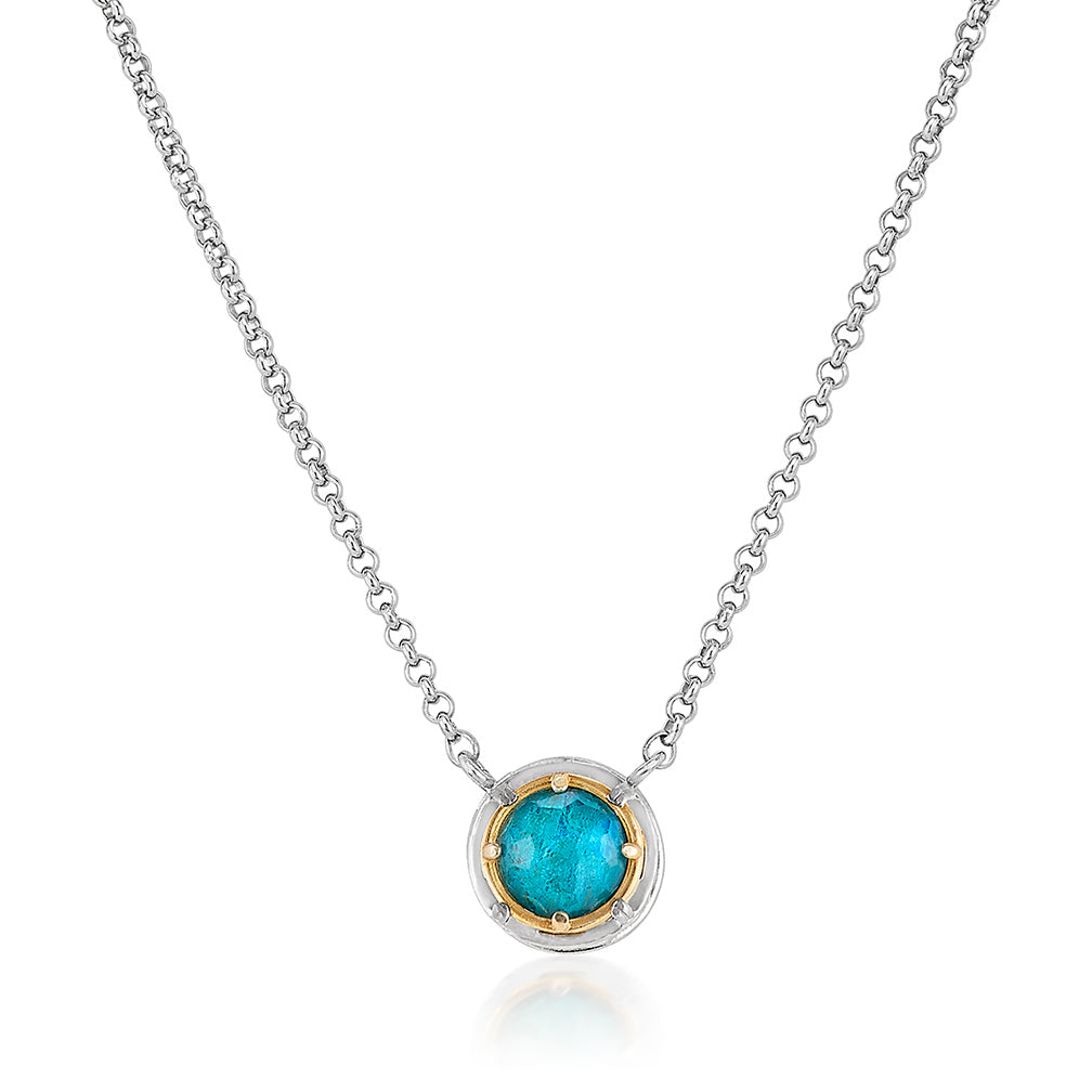 Anatoli Jewelry, Inc.Two-Tone Station Gemstone Necklaces 808AT-CHR