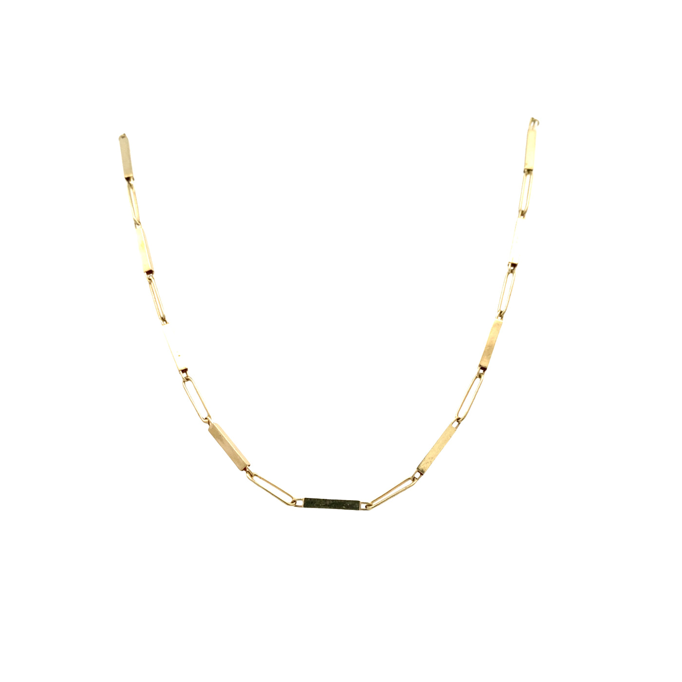 ESTATE Fancy Link Necklace in Yellow Gold