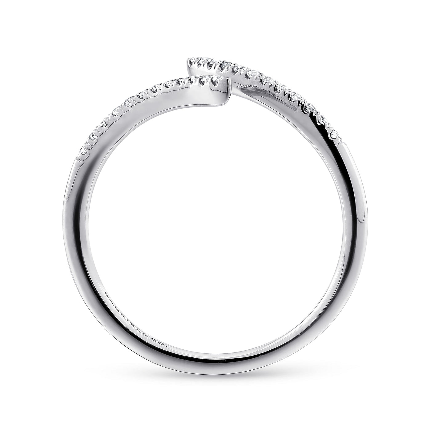 Gabriel & Co. 14 Karat Whiite Gold Cross Over Style Round Diamond Fashion Ring - Lady's LR51052W45JJ
