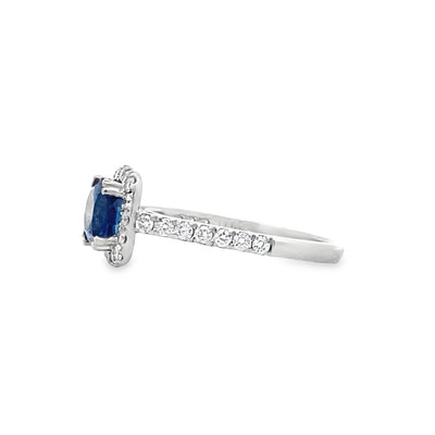 Beeghly & Co. Platinum Sapphire & Diamond Engagement Ring BCR-65