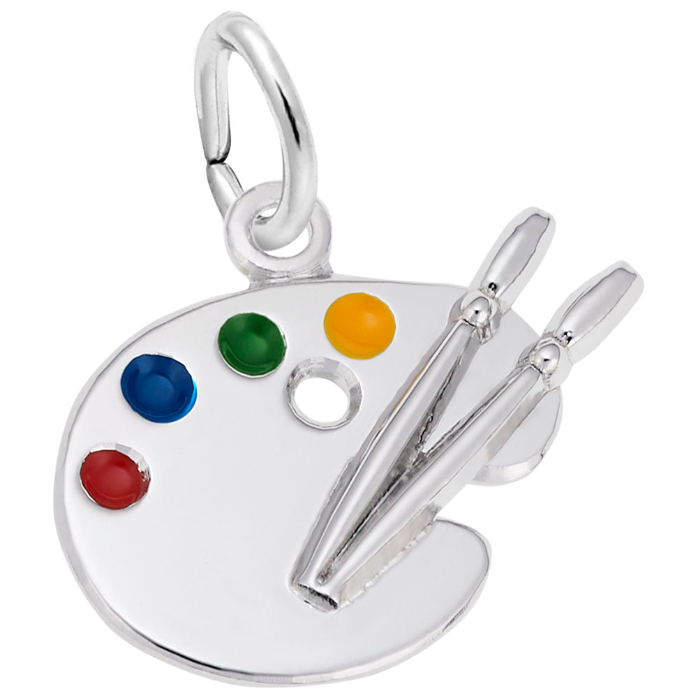 Artist Palette Charm in SIlver